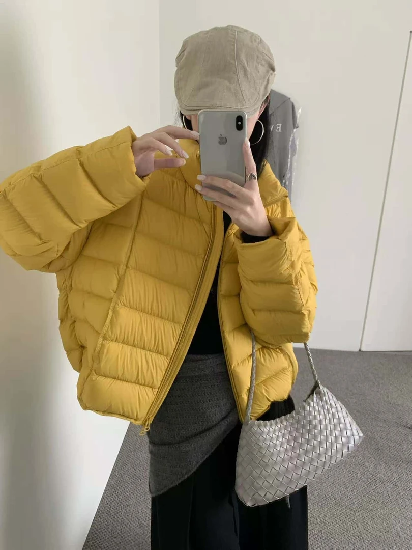 羽绒服圆领立领宽松型短款优等品休闲情侣冬季女士