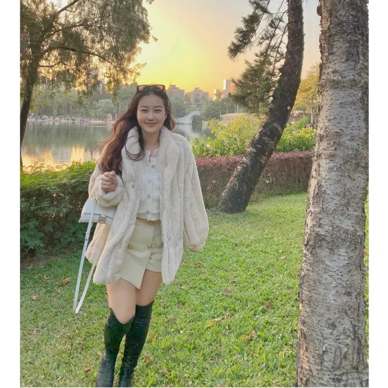 LPS｜郭卷毛同款小香风格纹半身裙百搭高腰双排扣不规则a型裤裙