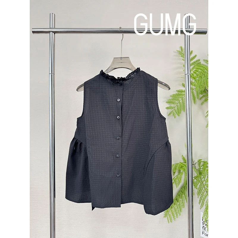 【女装优选】GUMG-日系木耳领条纹衬衫GM20258