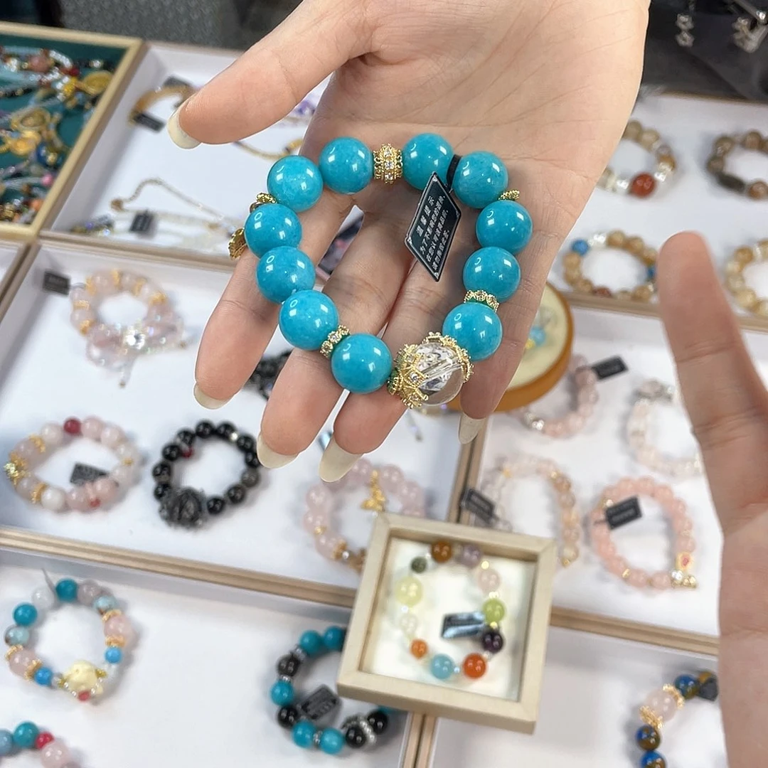 水晶手链银S925镀金镶嵌