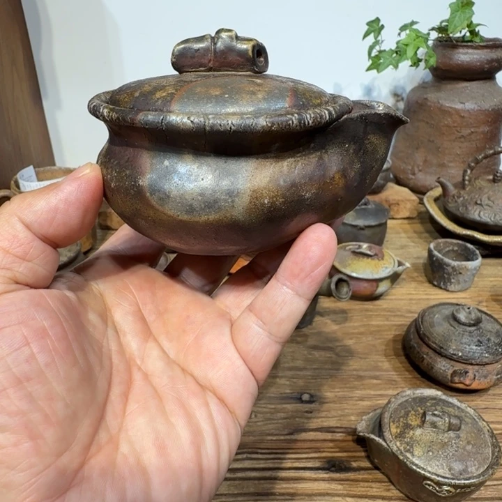 备前烧宝瓶有瑕疵润物轩