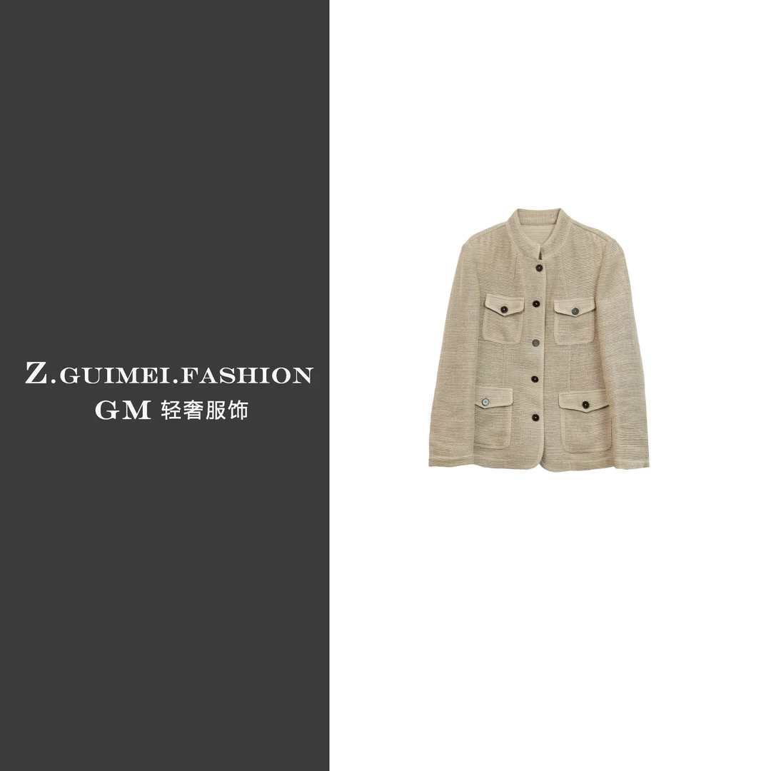 【肆姐高定】设计师款镂空银丝亚麻套装XY2962