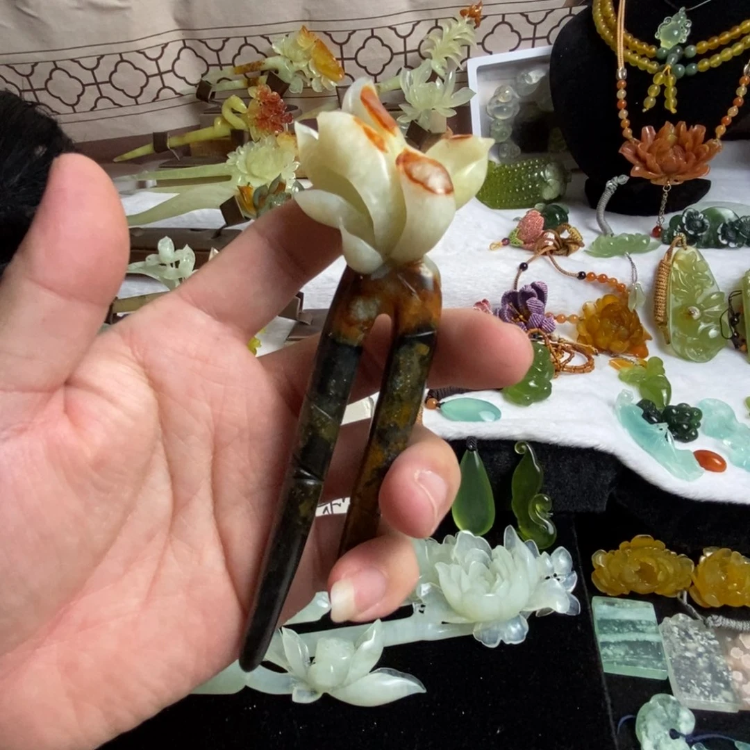 蛇纹石玉发簪未镶嵌