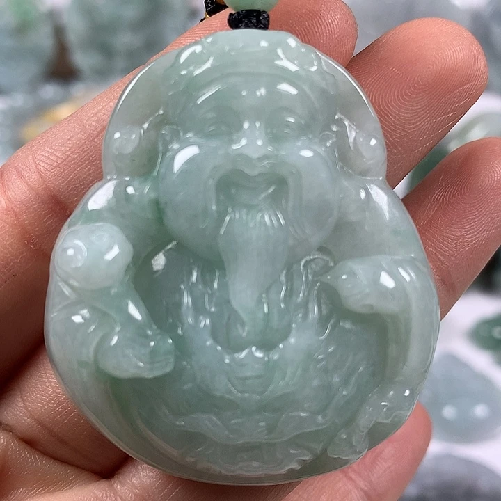 翡翠未镶嵌颈饰立体财神爷福利卡厚10+