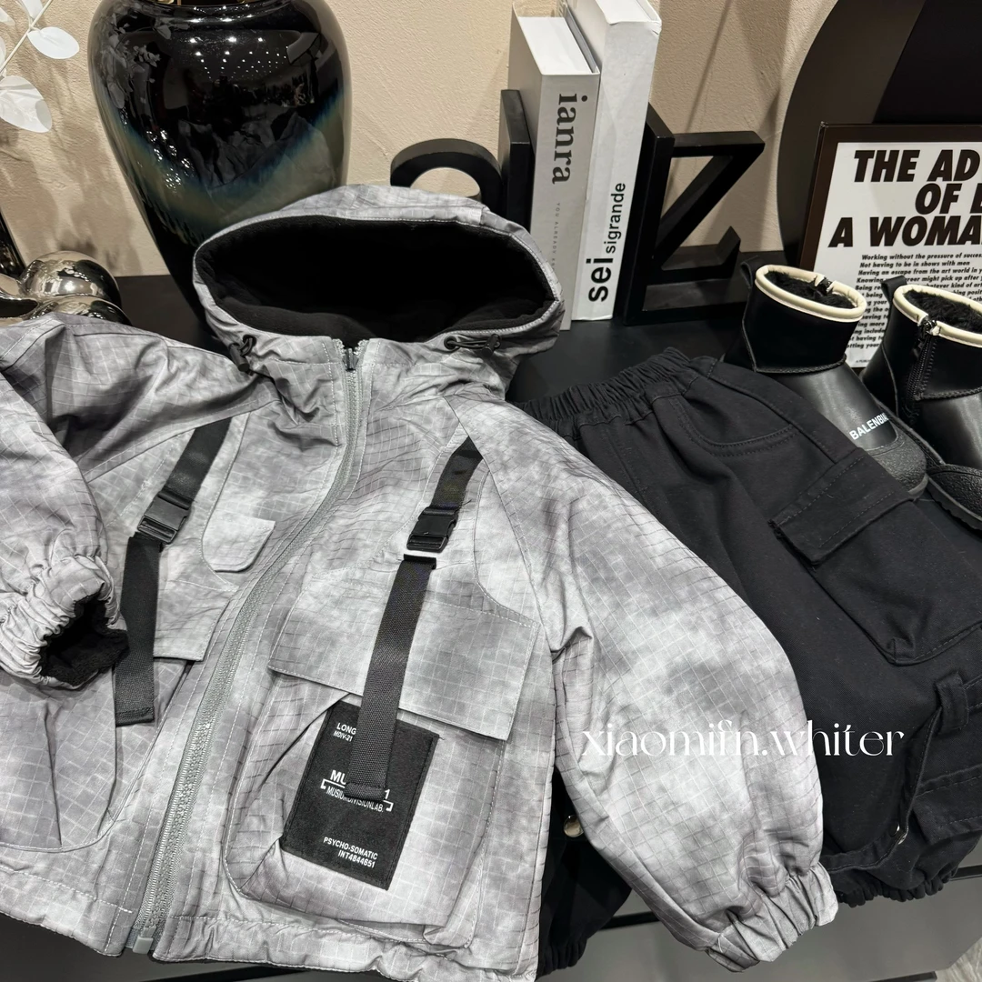 现货〃重工脏脏韩版棉服外套儿童2024秋冬新款时尚潮洋气童装19035