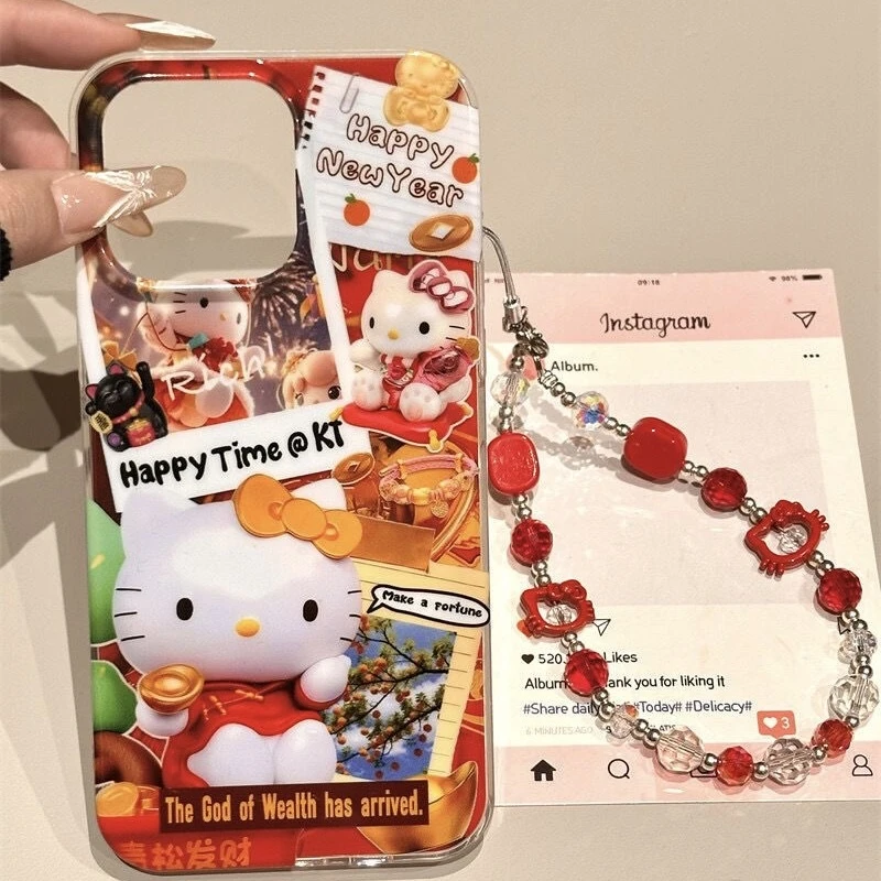 烟花KT猫适用苹果16/15手机壳iphone13pro12女14小米oppo华为vivo