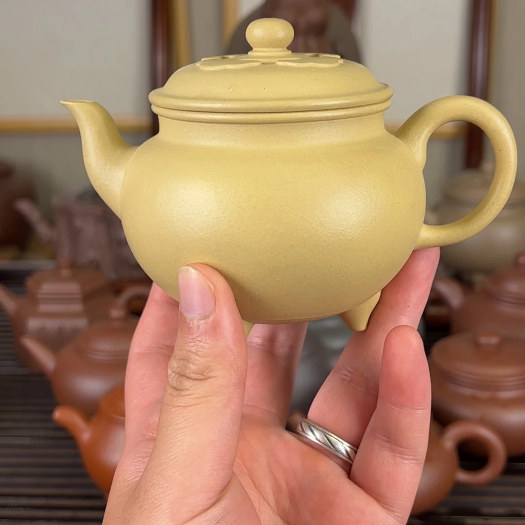 茶壶紫砂?**鱼全手工梨皮泥大彬如意245c