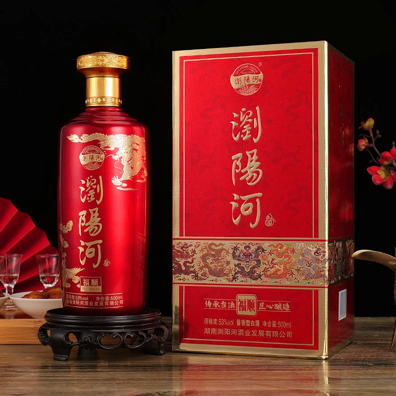 海梦缘浏阳河福顺卡盒53度酱香型白酒500ML单瓶装【L】