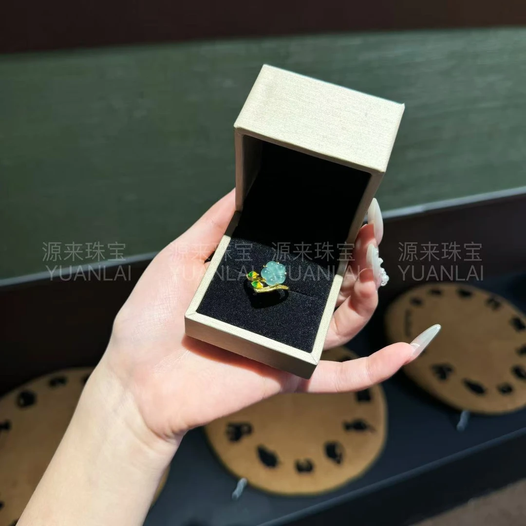 L*玉沁钻光*翡翠戒指YL3077