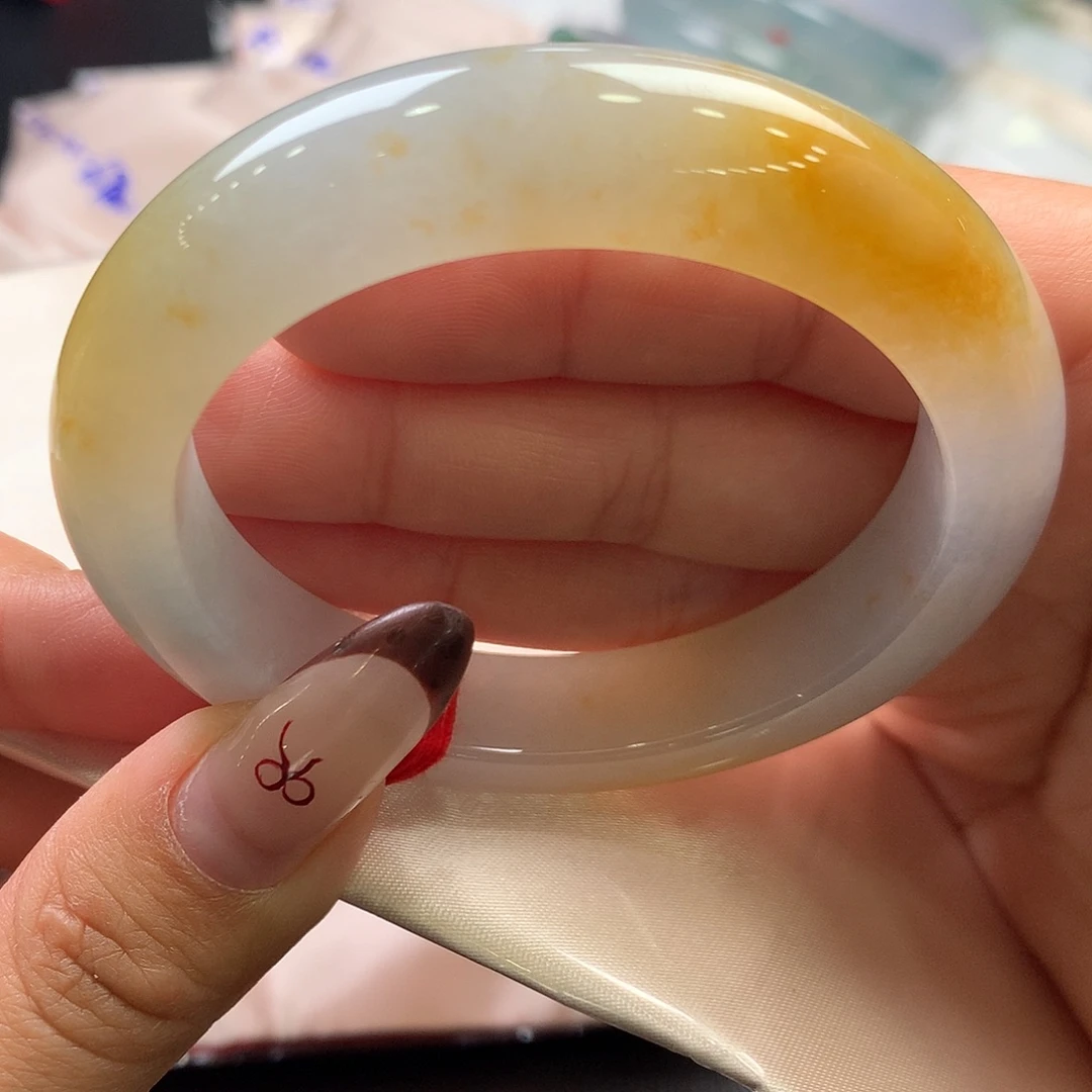 翡翠未镶嵌手镯7号冰胶日出东方