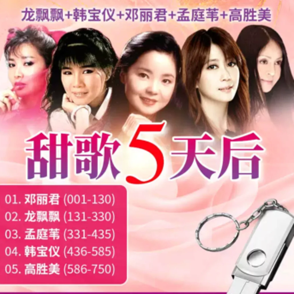 邓丽君龙飘飘孟庭苇韩宝仪高胜美经典老歌甜歌无损车载音乐U盘