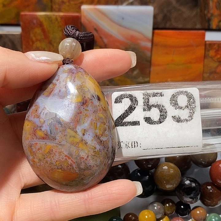 硅化玉未镶嵌天然北票树化玉吊坠