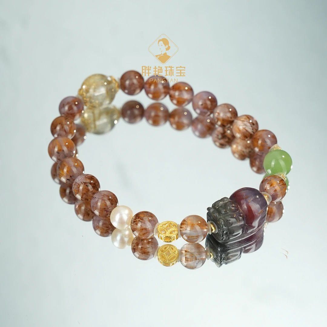 L*【喜至】18k极光貔貅圆珠手串8+@WLHSY071417@