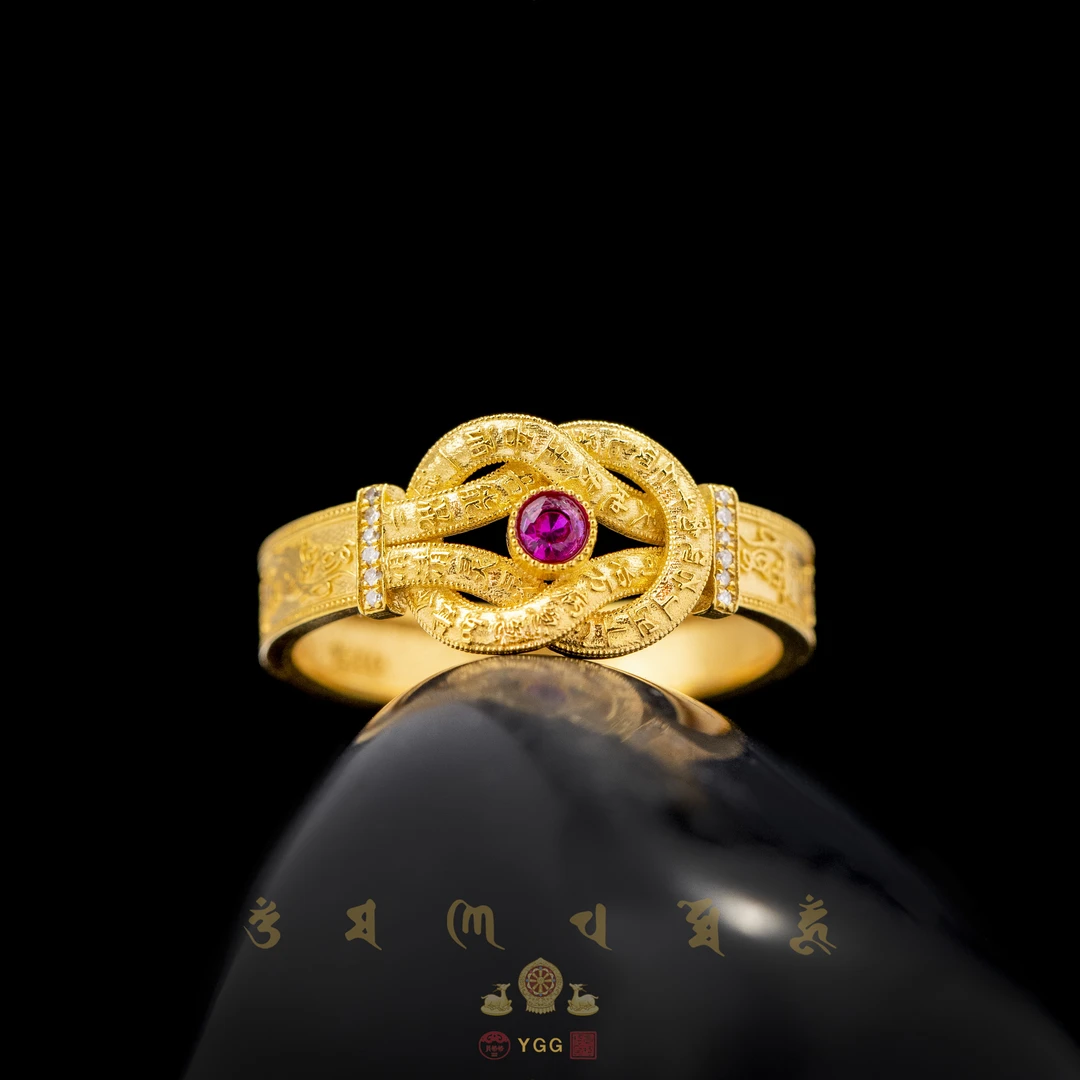 员格格「先天一炁混元乾坤」 黄金宫廷古法18K金牌戒指/SGCF34
