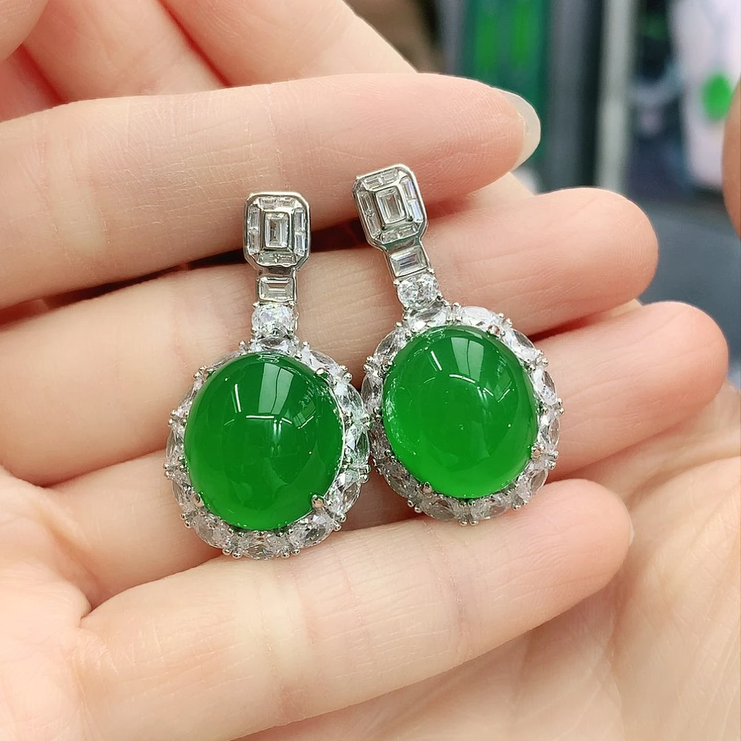 银S925镶嵌耳坠玛瑙/玉髓春*