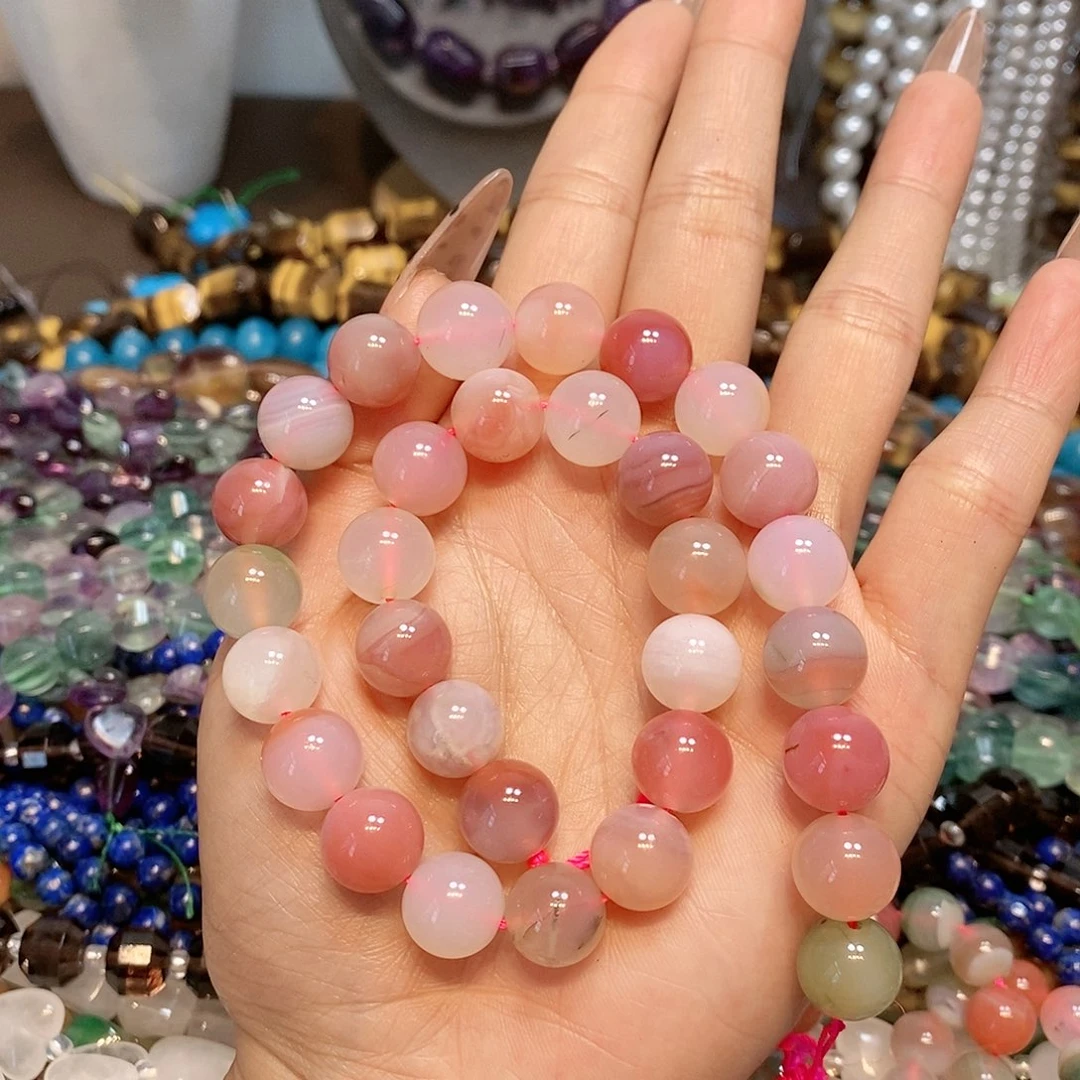 玛瑙/玉髓散珠天然盐源玛瑙12mm一条