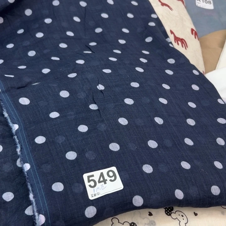 麻549波点纯苎麻1米正