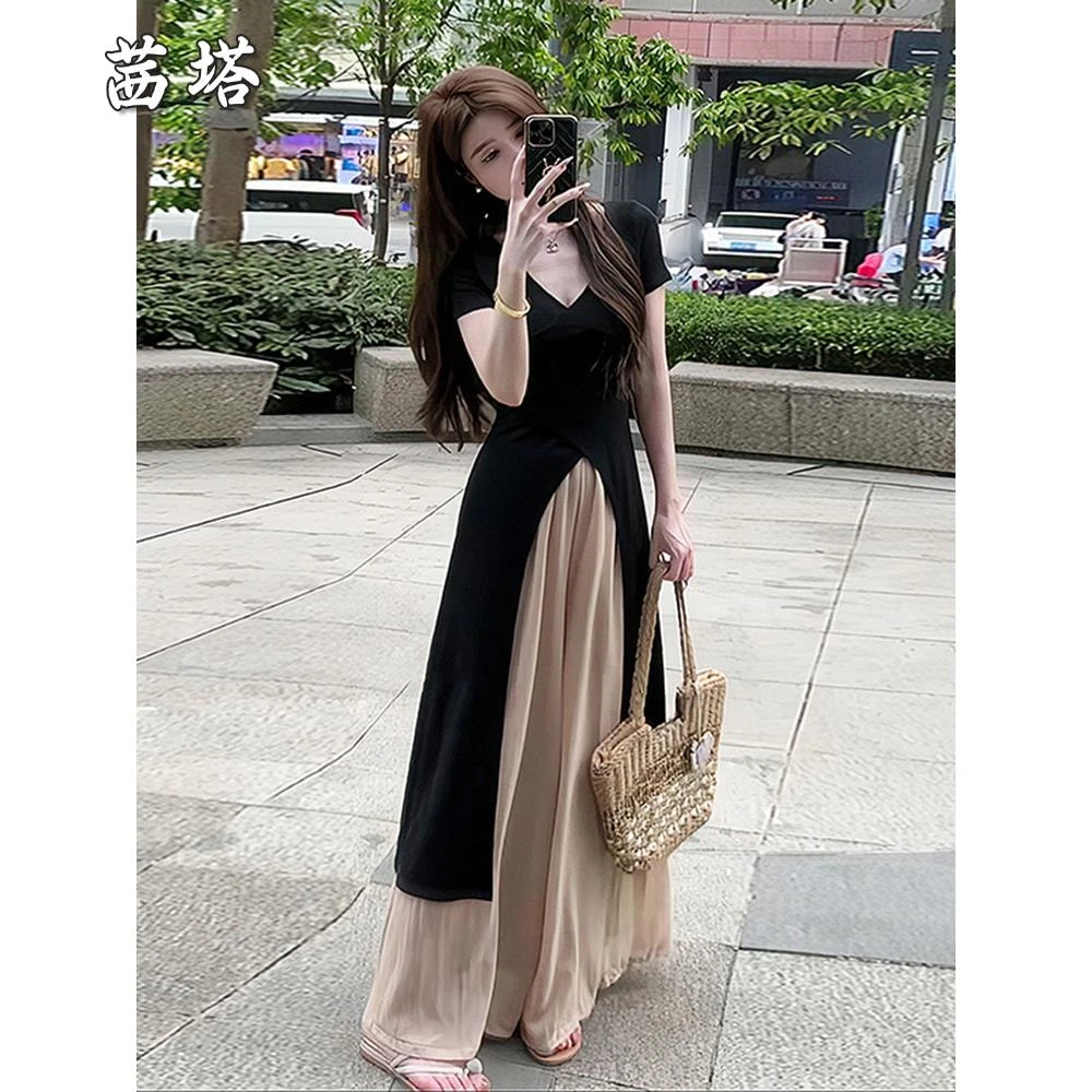 夏装搭配一整套叠穿设计感小众连衣裙子女2025新款松弛感穿搭套装