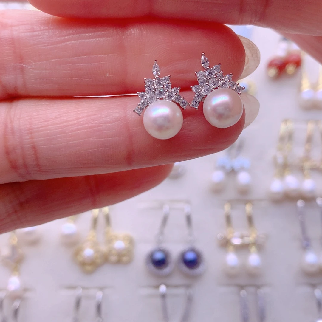 淡水珍珠耳饰合金