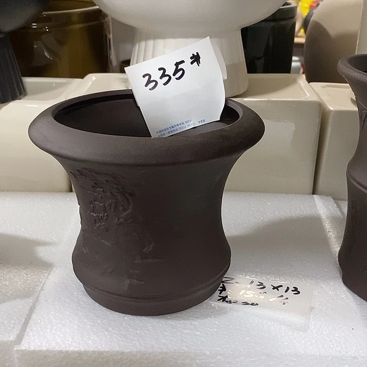 紫砂花盆多肉瑕疵盆有孔。