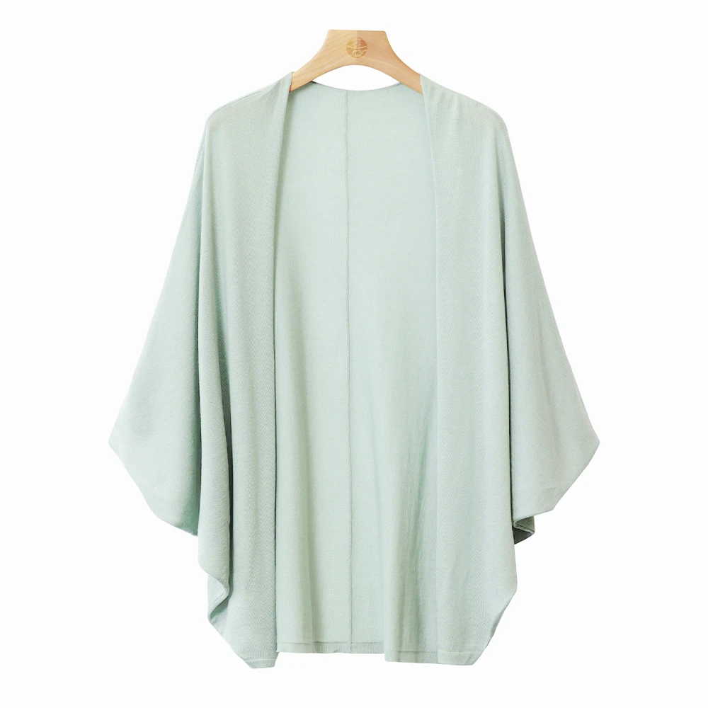 喜歌 女士时尚简约宽松轻奢醋酸针织开衫披肩 7872