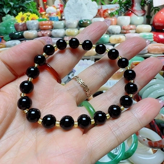 老***砖玛瑙/玉髓手串未镶嵌