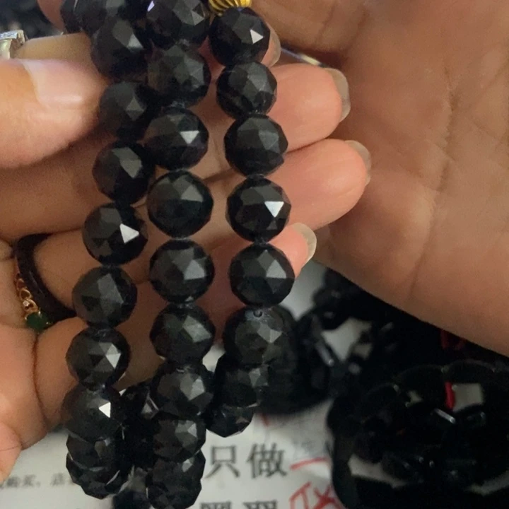 翡翠未镶嵌手链墨翠10