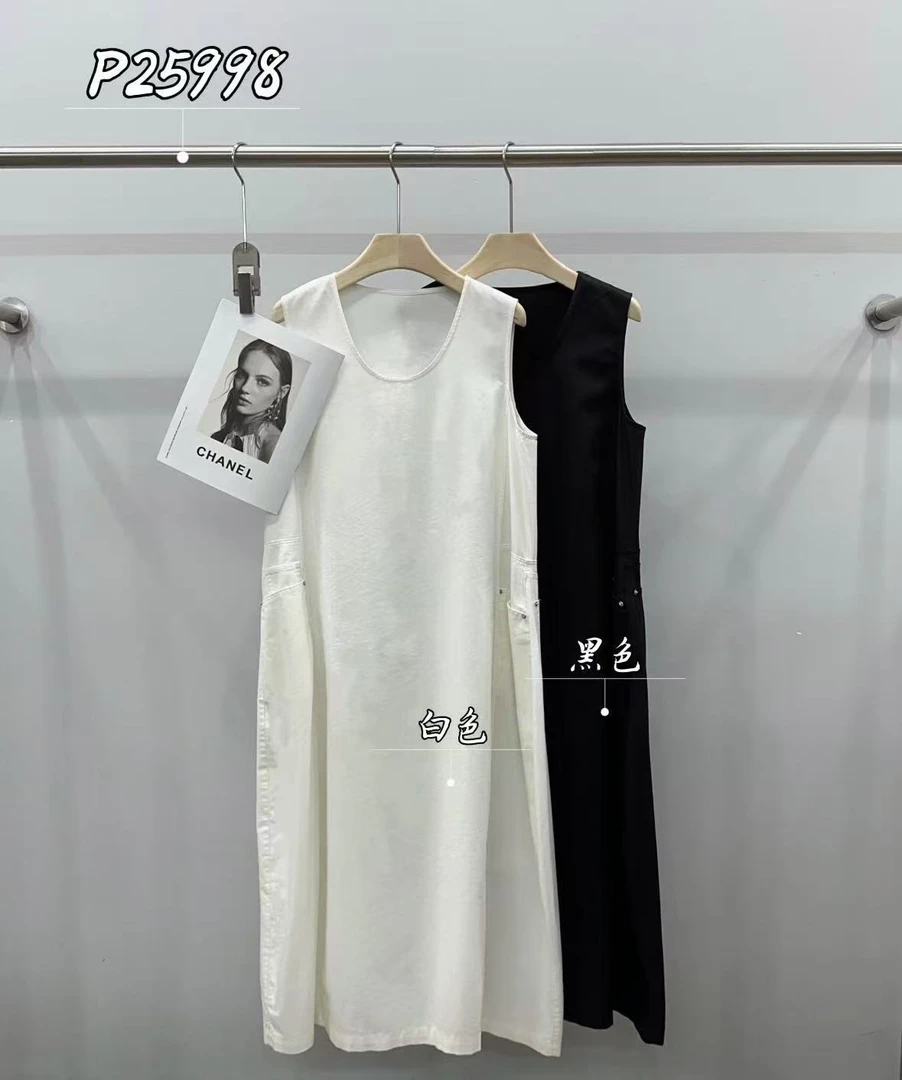 鑫燃KIKI 【江南山本裙】极简圆领江南家工装风连衣裙 P25998 PPT