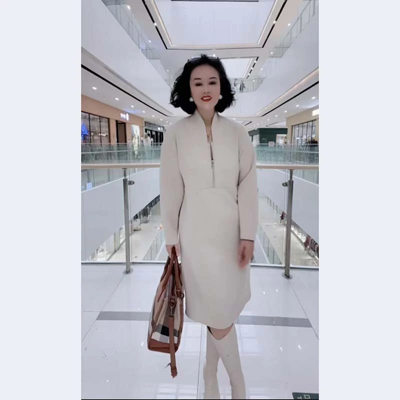 秋冬新品小个子法式简约气质宽松遮肉减龄洋气百搭显瘦欧货打底裙