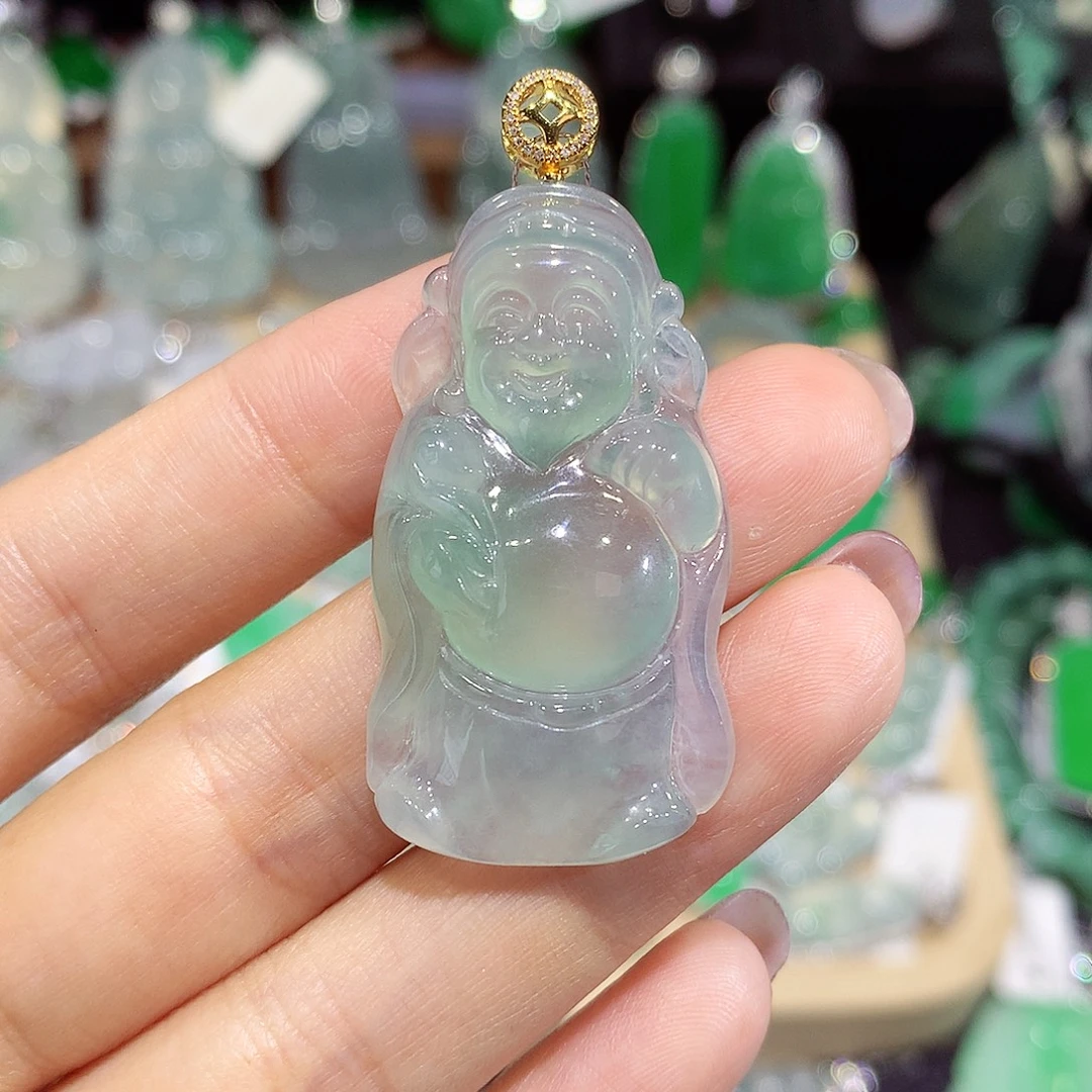 颈饰18K金镶嵌翡翠cai