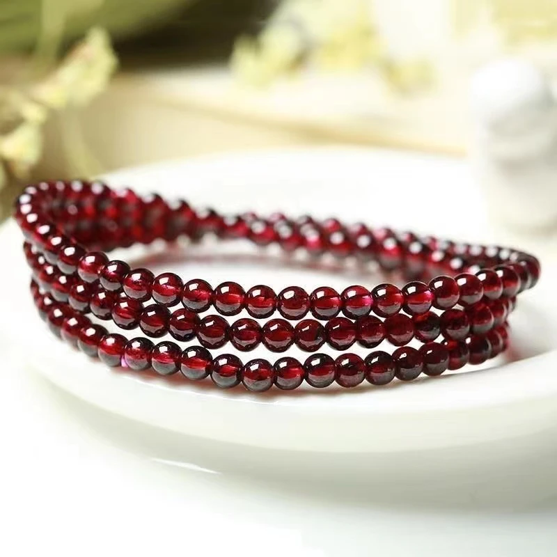 石榴石3mm+多圈手串（微瑕）