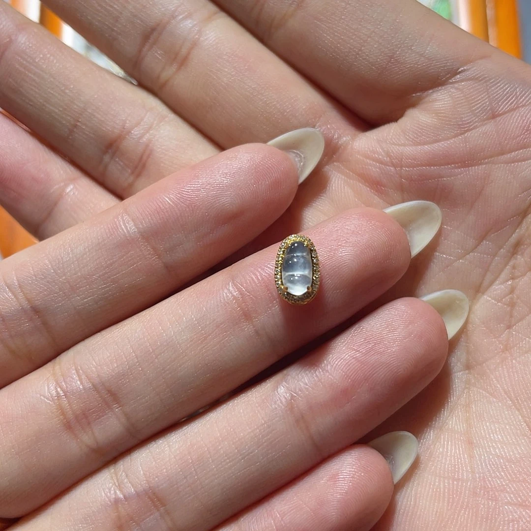 吊坠(不含链)18K金镶嵌翡翠