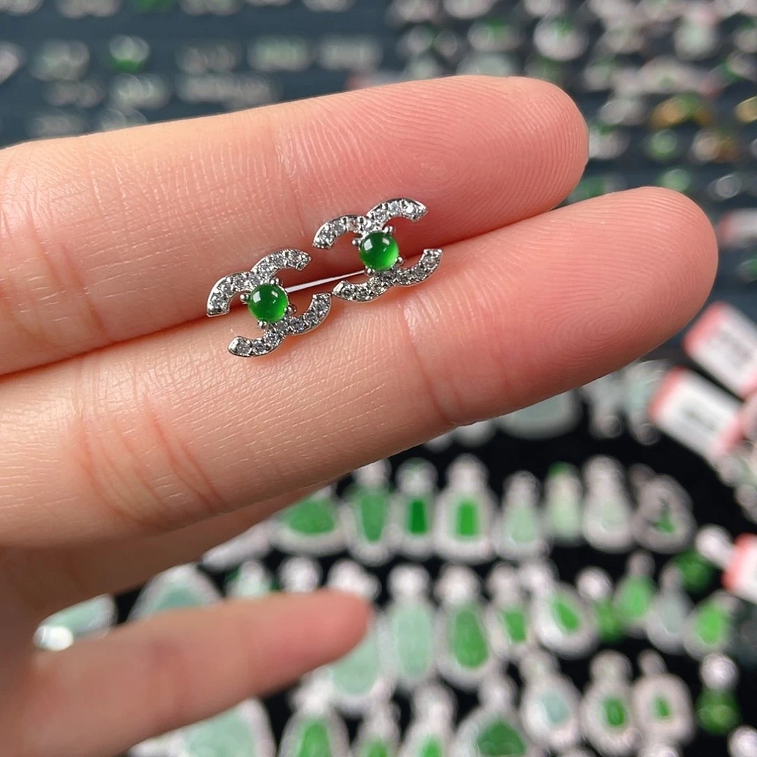 未镶嵌翡翠耳饰耳钉