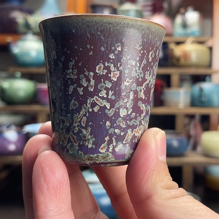 瓷杯子钧瓷窑变杯