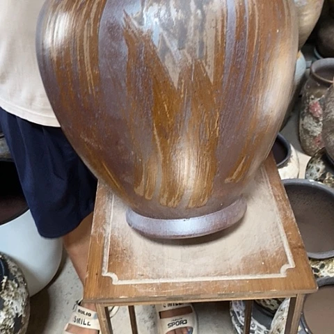 紫砂花盆口24高度36鎏金色