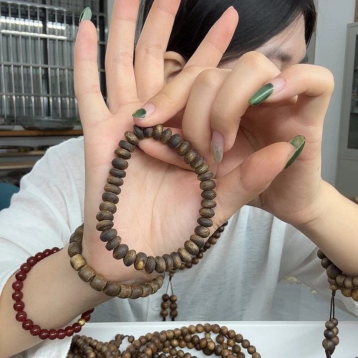 手串沉香8mm单圈算盘珠多样性发一