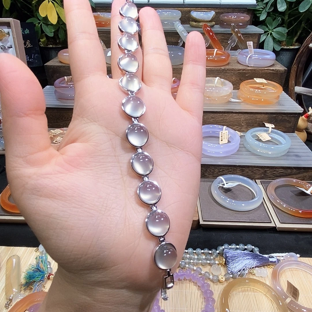 ꒰***꒱玛瑙/玉髓银S925镶嵌手链