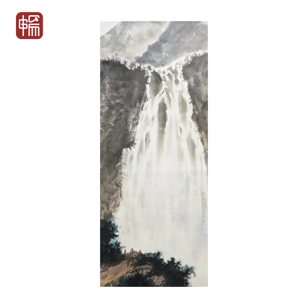 F1203 1945年作《飞流直下》94*43（3.63） 纸本立轴 ZP