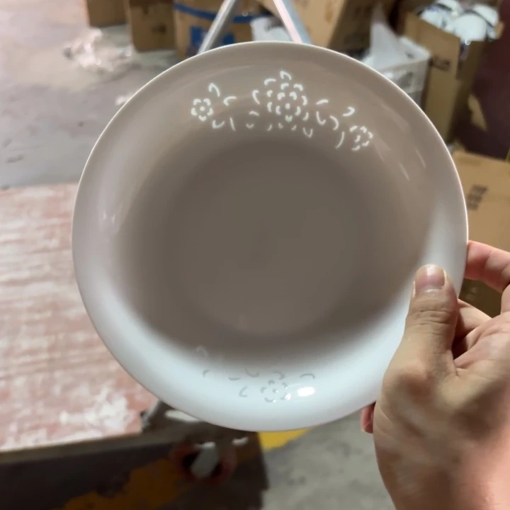 青瓷景德镇陶瓷骨碟白色两只