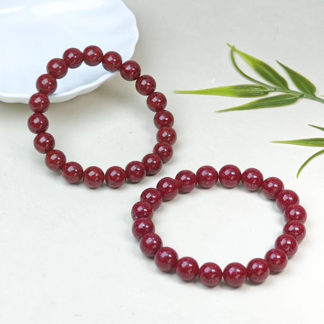 含辰砂工艺品【铭记珠宝】朱砂单圈手串28-DM125H215【多样性发一件】