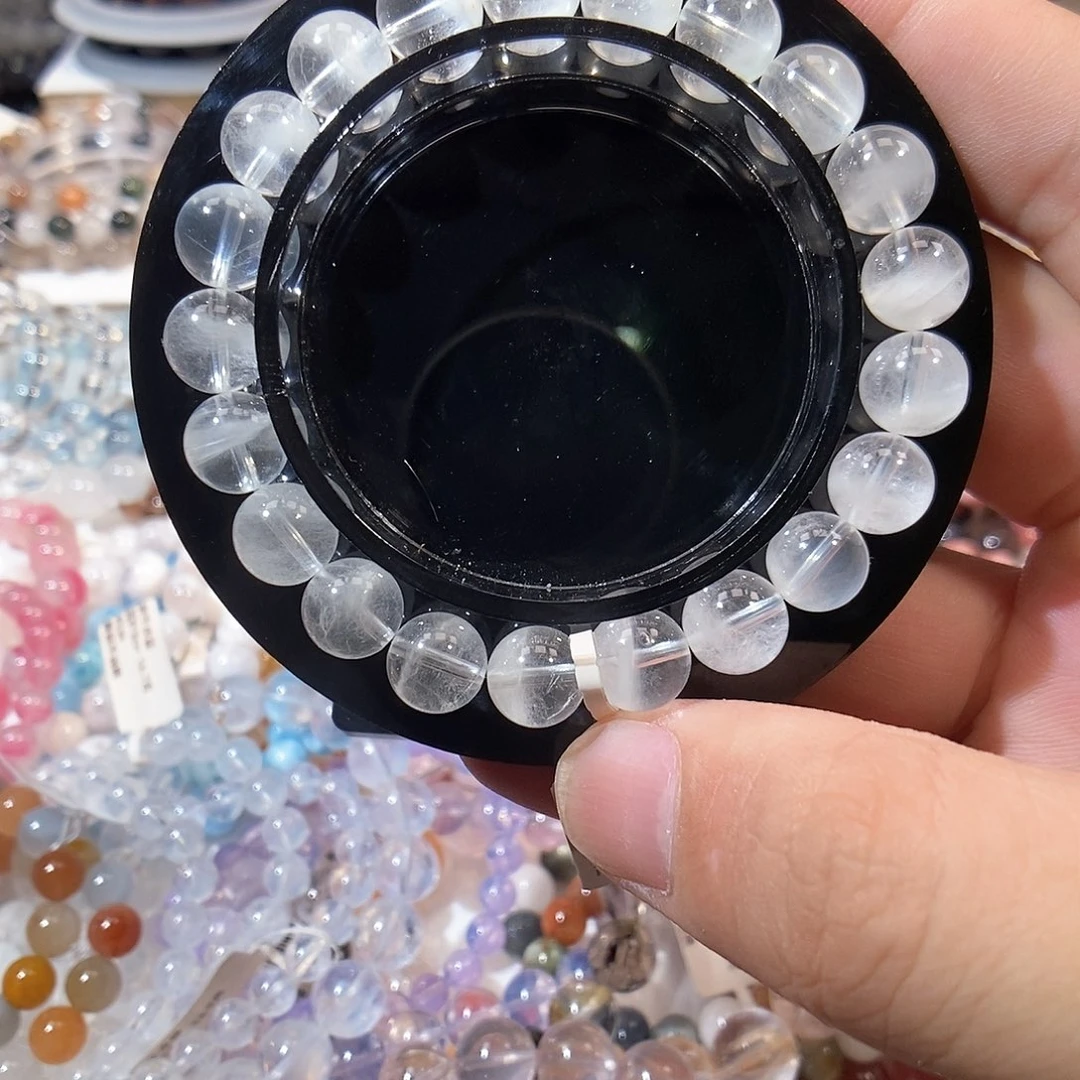 水晶手链未镶嵌白兔毛9mn