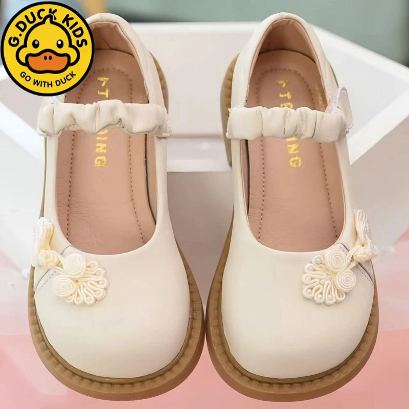 G.DUCK小黄鸭女童小皮鞋公主鞋2025年夏季新款软底小香风儿童单鞋