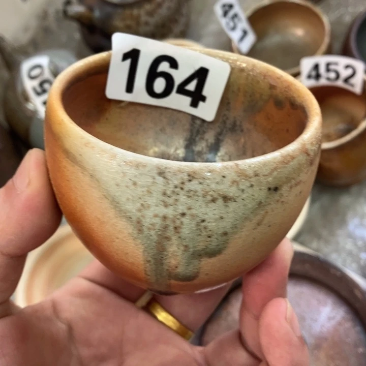 柴烧茶具茶杯大放漏