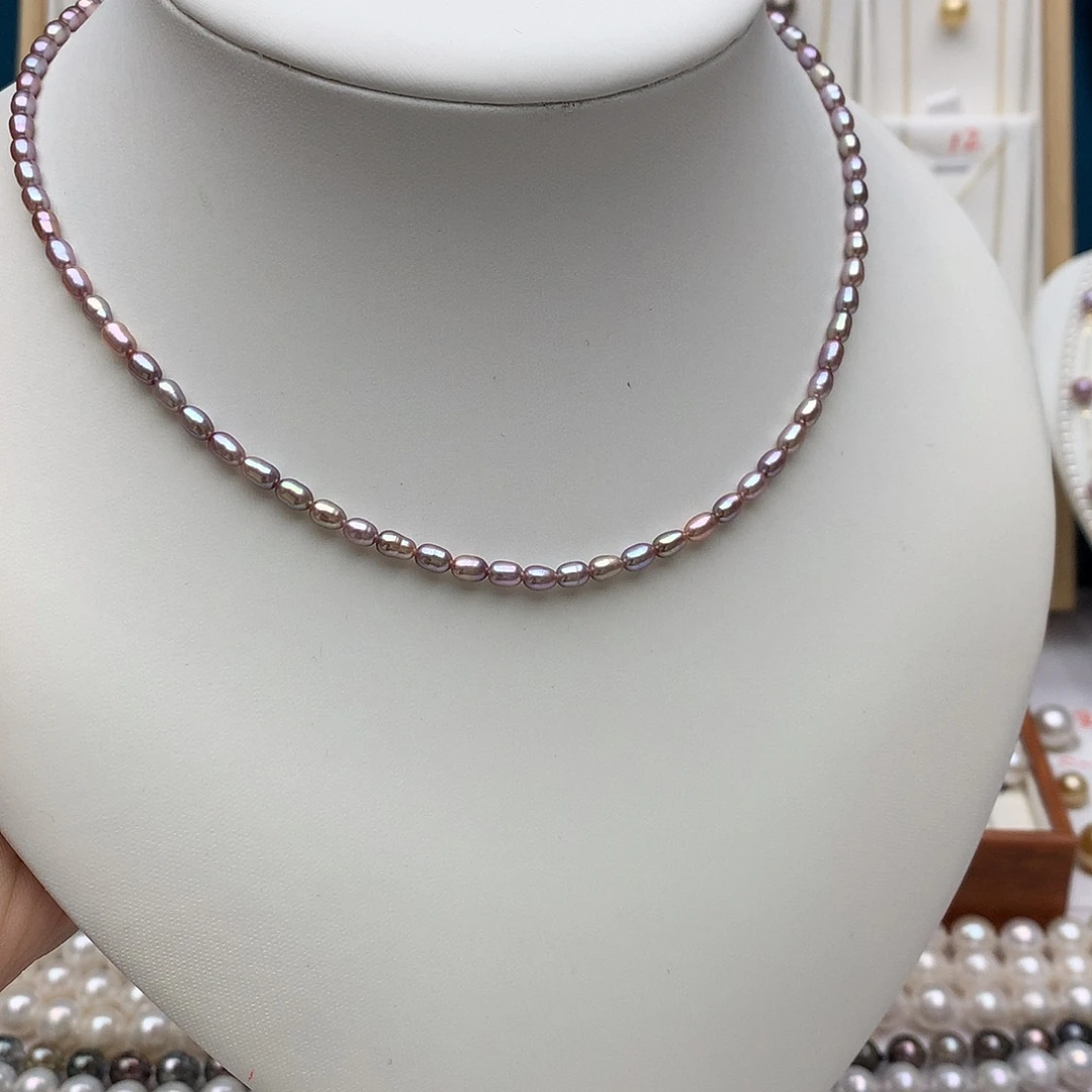 银S925镶嵌颈饰淡水珍珠