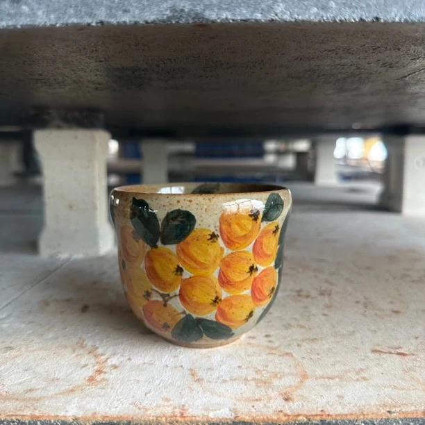 景德镇陶瓷纯手工手绘釉下五彩枇杷葫芦手绘杯大容量手握品茗杯