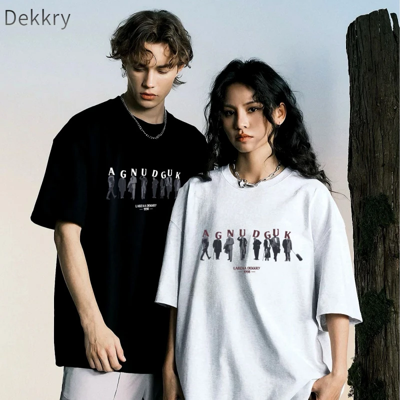 Dekkry印花韩版夏季短袖潮流国潮秋季休闲情侣装上衣T恤百搭
