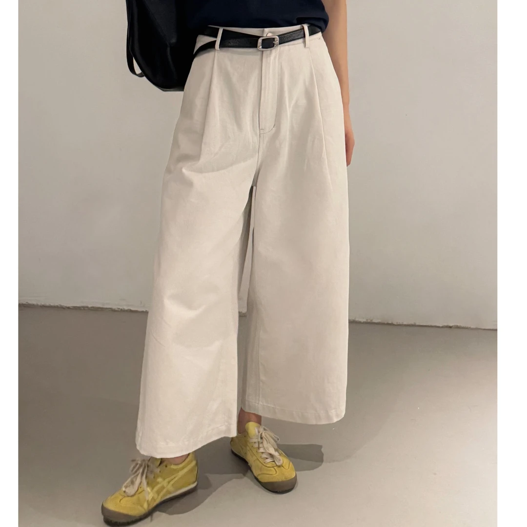 Pada.嘻&RIVA【挺括有型】韩系宽松 百搭显瘦休闲裤 043 Hi Fortune