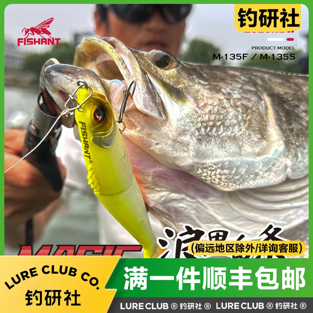 FISHANT飞蚂蚁浪里白条多节鱼泳饵3D仿真硬饵鲈鱼鳡鱼翘嘴路亚饵