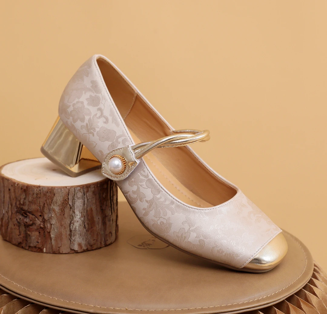 【朵苮品牌】2025国风浅口气质百搭方头单鞋低跟新款春秋夏女鞋503A