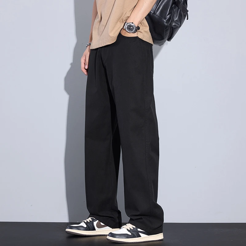 Kuvine2025夏季莱赛尔冰丝户外宽松直筒潮牌舒适百搭男士休闲裤子